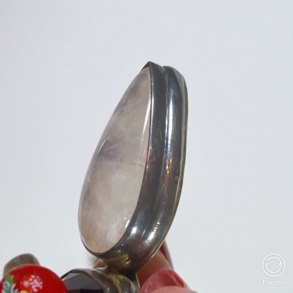 NEW LARGE AMETHYST/MOONSTONE PENDANT - 925 SILVER INDIA ARTISAN - Picture 12 of 12